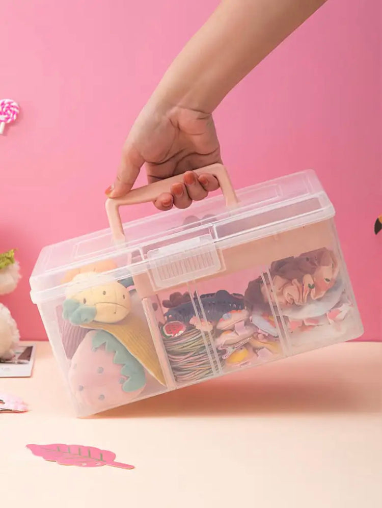 Double Layer Storage Box, Multipurpose Plastic Storage Case, Sewing Kit Box