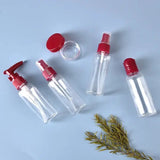 Travel Dispenser Bottle Pouch Set, Face Wash Skin Care Hand Cream Dispenser, Transparent Liquid Spray Empty Bottle