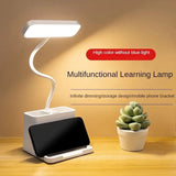LED Table Lamp With Pen Holder, Long Bright Learning Light, Touch Control Night Light, Rechargeable Study Lamp, 3 Modes Dimming Bedside Light, Adjustable Gooseneck Reading Lamp