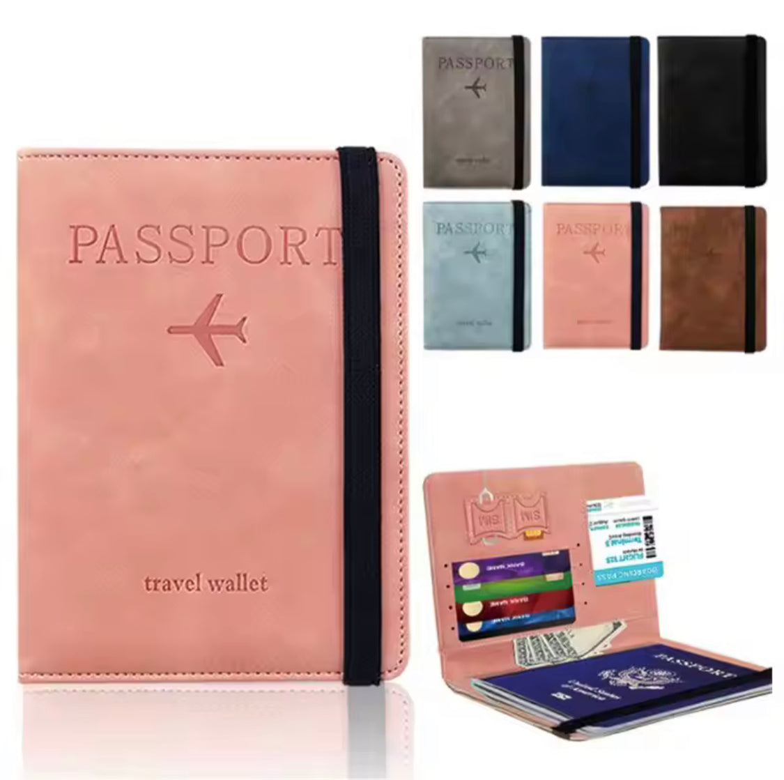 Vintage Style Passport Cover, Multifunction PU Leather Business Card Wallet, Travel Essential Cards Holder