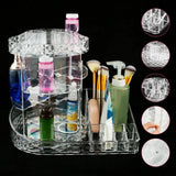 All In One Makeup Organizer, 360 Degree Rotation Makeup Organizer, Crystal Makeup Display Stand, Multifunction Detachable Makeup Beauty Organizer, Adjustable Cosmetic Display Case, Rotatable Transparent Beauty Organizer