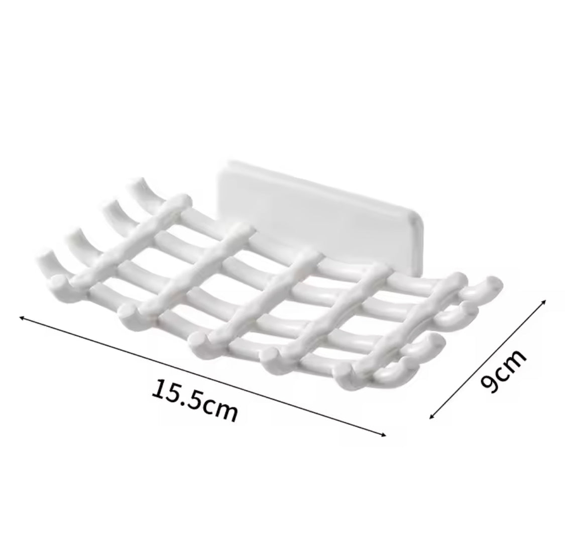 Wall Mounted No-Punch Soap Holder, Grid Soap Dish, Soap Box Sponge Dish, New Soap Dish Rack Hooks