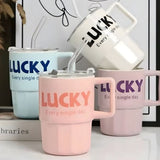 380ml Insulated Cup With Straw, Vacuum Insulated Coffee Mug with Straw, Double Wall Vacuum Tumbler, Stainless Steel Coffee Tumbler