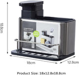 3‑in‑1 Kitchen Soap Dispenser – Built‑In Sponge & Brush Holder Sink Organizer