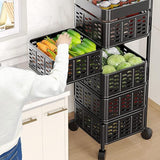 4 & 5 Tier Storage Trolley Basket – Multipurpose Kitchen Cart with Wheels