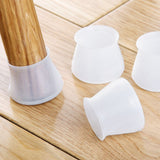Set Of 4 Silicone Table & Chair Leg Floor Protector, Transparent Furniture Covers for Tables Wood Floor Protector, Chair Glides Table Feet Caps