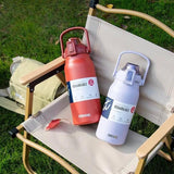 Large Belly Thermal Thermos, Portable High Capacity Vacuum Sport Thermal Bottle, Double Wall Stainless Steel Vacuum Water Bottle, Vacuum Insulated Beverage Container For Outdoor