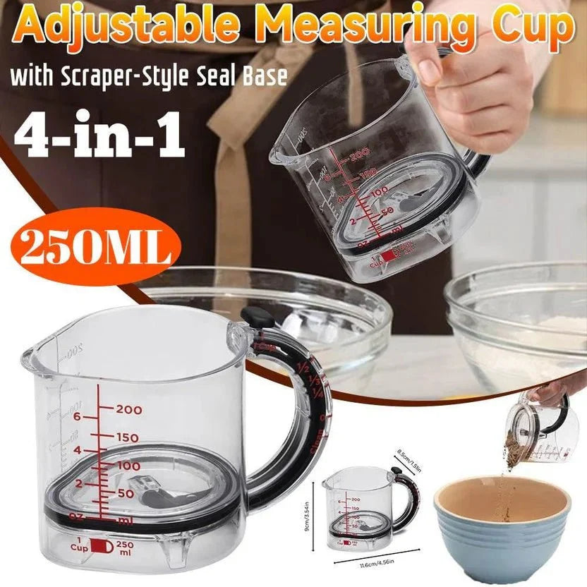 4-in-1 Acrylic Measuring Cup – Multi-Function Kitchen Essential