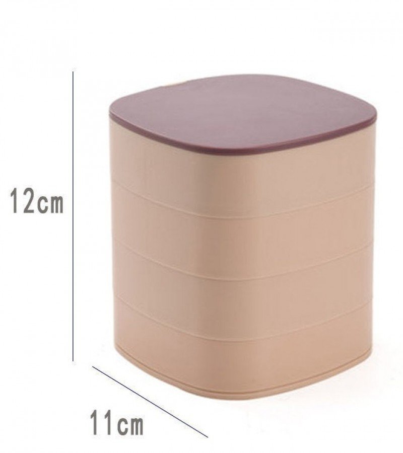 4-Layer Rotating Jewelry Organizer – Dustproof Storage Box