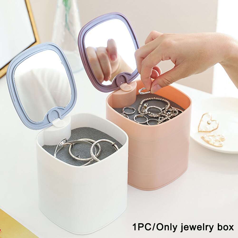 4-Layer Rotating Jewelry Organizer – Dustproof Storage Box