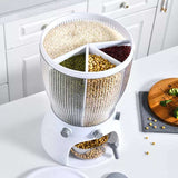 4 Part Rotating Cereal Dispenser | Multi‑Grain Kitchen Storage Organizer