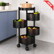 4-TIER ROLLING KITCHEN STORAGE CART WITH VENTILATED BASKETS