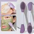 Double Head Silicon Facial Brush, Silicon Facial Massage Cleaning Brush, DIY Mud Film Scraper Facial Care Tool, Face Mask Clay Mask Applicator, Exfoliating Skin Care Home Makeup Tools
