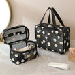 Set Of 2 Daisy Mesh Makeup Bag, Large Capacity Portable Travel Wash Bag, Cute Daisy Pattern Women Zipper Make Up Case, Multipurpose Hot Spring Mesh Bag, Wardrobe Suitcase Pouch