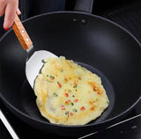 Stainless Steel Cooking Shovel, Non Slip Cooking Shovel, Cookware Spatula With Wooden Handle