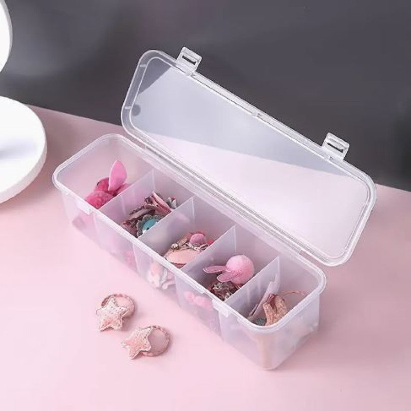 Multi Compartment Data Cable Storage Box, Transparent Data Cable Organizer With Lid, Dustproof Desktop Organizer For Office Home