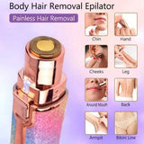 2-in-1 Eyebrow Trimmer & Facial Hair Remover – Painless USB Rechargeable Shaver for Women