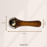 Kansa Wand Facial & Body Massager | Teak Wood Ayurvedic Massage Tool
