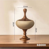 Heritage Wood And Ceramic Bowl, Royal Pedestal Dry Fruit Bowl, Classic Tabletop Nut Bowl