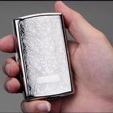 Vintage Printed Cigarette Case, 12 Cigarette Storage Box, Retro Flip Cigarette Dispenser, Ultrathin Portable Men's Cigarette Box, Portable Sealed Waterproof Smoking Case, Portable Cigarette Box, Sleeve Pocket Tobacco Pack Cover
