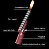 Double Barrel Gun Lighter, Gun Dual Flames Lighter, Metal Small Gun Shape Lighter, Windproof Double Flame Torch Lighter