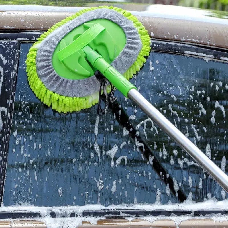Microfiber Car Wash Brush, Mitt Sponge With Long Handle, Telescopic Cleaning Mop,  Adjustable Super Absorbent Washing Mop, 2 In 1 Wash Dust Cleaning Mop, Multifunctional Home Automobile Dust Removal Mop