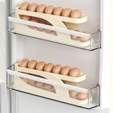 Automatic Scrolling Egg Rack, Refrigerator Egg Dispenser For Kitchen, Double Layer Egg Dispenser, Roll Down Counter Top Egg Holder, Smart Rolling Egg Storage Tray
