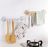 Adjustable Hanger Rack with Double Suction Cups, Kitchen Hanger Organizer With Suction Cup, Bathroom Corner Suspension Hanger Hook