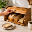 Premium Wooden Bread Box, Classic Kitchen Bread Keeper, Wooden Bakery Storage Box, Heritage Wooden Bread Box