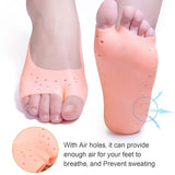 Pair Of Silicone Boat Heel Insole, Silicone Moisturizing Gel Sock, Anti Crack Protective Insole, Soft Open Toe Socks For Foot Care Protector, Shallow Boat Sock for Girls Ladies, Nonslip Gel Moisturizing Socks Foot Care