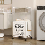 Compact Multilayers Storage Rack, Moveable Laundry Basket With Shelf, Multipurpose Organizer For Kitchen And Bathroom