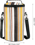 Striped Zipper Lunch Box Insulation Bag, Ice Bunny Round Lunch Box, portable New Lunch Box