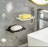Wall Mounted No-Punch Soap Holder, Grid Soap Dish, Soap Box Sponge Dish, New Soap Dish Rack Hooks