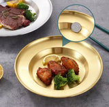 Luxury Matte Gold Stainless Steel Serving Plate, Multipurpose Food Plate, Kitchen Serving Plate
