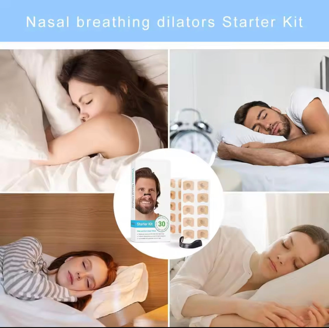 Magnetic Anti Snore Nose Clip, Nasal Breathing Dilators Starter Kit, Breathing Magnetic Nasal Strip