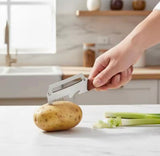 3 In 1 Vegetables Peeler With Wooden Handle, Stainless Steel Scallion Shredder, Multifunctional Vegetable Slicing Peeler, Kitchen Tool