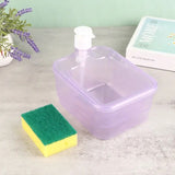 Press Cleaning Liquid Container, Soap Dispenser With Sponge Holder, Kitchen Liquid Dispenser Press Box, Press Soap Outlet Box Sponge Dispenser, 800ml Manual Sink Dish Washing Soap Dispenser, 2 in 1 Design For Kitchen