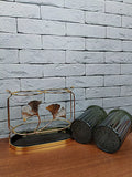 Acrylic Cutlery Holder With Drain Plate, Double Barrel Chopsticks Storage Holder, Kitchen Cutlery Storage Rack