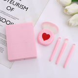 Mini Heart Makeup Brush Set, Portable Makeup Mirror with 5 Pcs Makeup Brushes, Hand Hold Pocket Foldable Beauty Makeup Tools Set, Portable Makeup Brush Box With Mirror