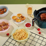Silicone Air Frying Plate, Oven Baking Tray, Non Stick Baking Basket Mat, Round Replacement Grill Pan Accessory, Silicone Pot Liner Basket, Round Microwave Pads, Kitchen Cooking Tool