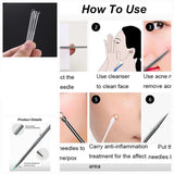 Set Of 4 Pimple Popper Needle, 4-In-1 Multifunctional Acne Needles, Blackhead Remover Tools, Spoon Face Skin Care Tools, Steel Blackhead Removal Kit, Women Beauty Acne Treatment Pore Cleanser Needle Hook, Comedone Extractor Remover Set for All Skin Types