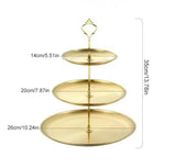 Three Layer PVC Plastic Cake Display Stand, Luxury Gold Dessert Display Stand, Multi Layer Serving Tray, Serving Platter Stand, Elegant Gold Cake Stand with 3 Decorative Serving Trays