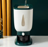 10KG Cereal Dispenser Bucket with Measuring Cup, Moisture Proof Rice Dispenser,