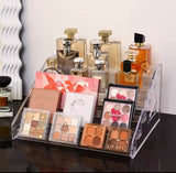 Multi Layer Acrylic Cosmetics Display Shelf, Portable Desktop Organizer, Transparent Cosmetics Storage Rack