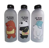 Cute Panda Bear Plastic Water Bottle, Leak Proof Panda Water Bottle, Panda Bear Water Bottle With Straw