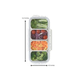 4 Grid Refrigerator Storage Box, Transparent  Food Storage Box, Fruit  And Vegetable Storage Box