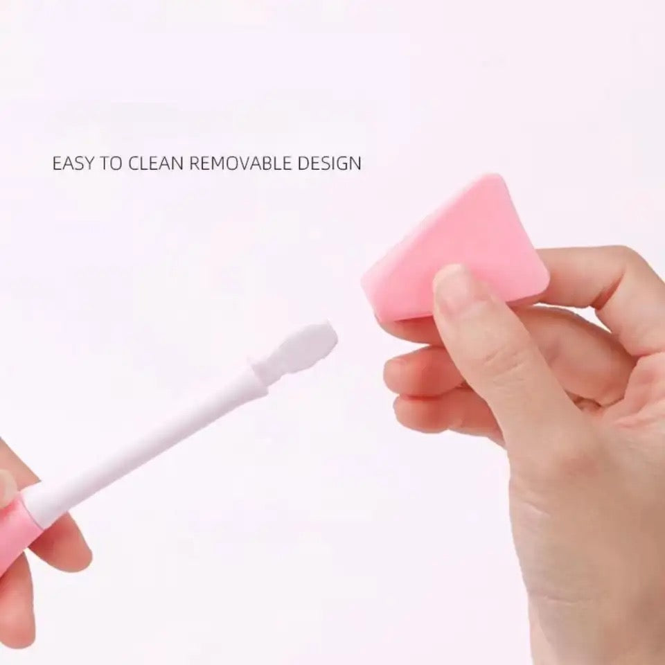 Bear Double Head Face Brush, Silicone Mud Film Facial Brush, Multifunctional Long Handle Silicone Applicator Women, Face Mask Cream Sticks Brush, Facial Mask Applicator, Makeup Removal Scrubber,  Portable Salon Spa Facial Cleansing Brush