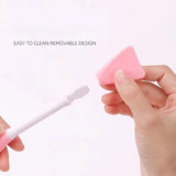 Bear Double Head Face Brush, Silicone Mud Film Facial Brush, Multifunctional Long Handle Silicone Applicator Women, Face Mask Cream Sticks Brush, Facial Mask Applicator, Makeup Removal Scrubber,  Portable Salon Spa Facial Cleansing Brush