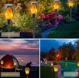 Outdoor Garden Solar Flickering Flame Light, Garden Yard Lamp, LED Garden Torch Lights