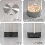Magnetic Filament Cordless Lamp, Movable Minimalist Table Lamp, 3 Levels Touch Dimmable Rechargeable Nightstand Light, Creative Ambient Light Bar, Outdoor Decoration Night Light, Home Living Room Table Lamp